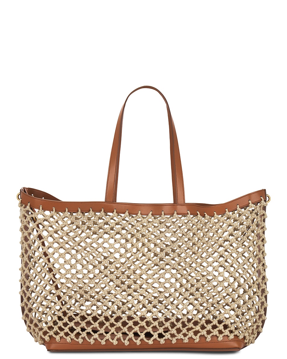 Image 1 of Stella McCartney Eco Knotted Mesh Tote Bag in Tan