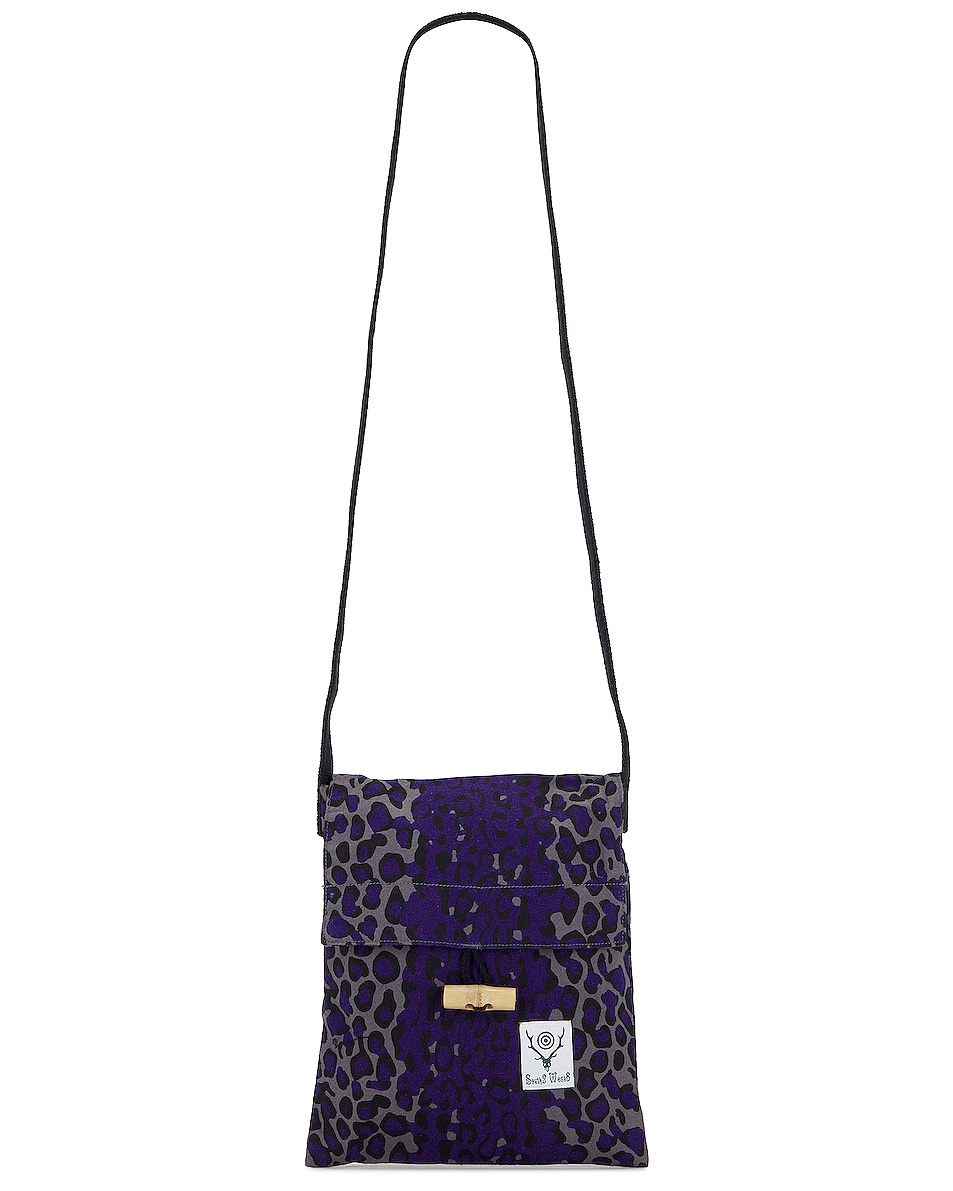 Image 1 of South2 West8 Flannel String Bag in Leopard