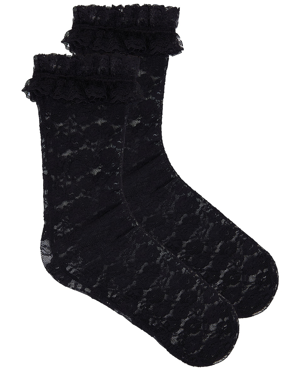 Image 1 of self-portrait x Christopher Kane Lace Socks in Black