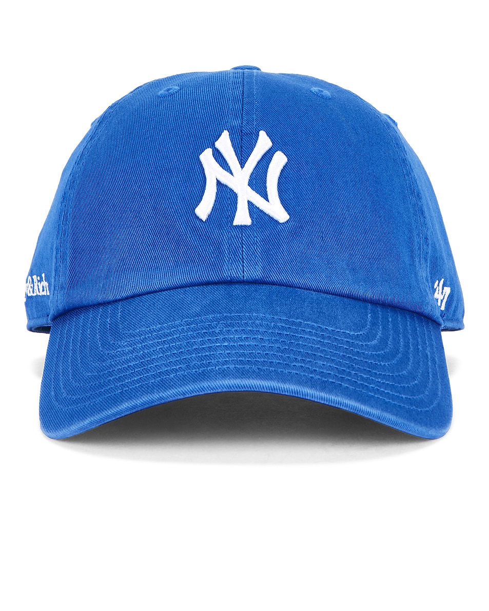 Image 1 of Sporty & Rich Yankees Serif Hat in Paris Blue