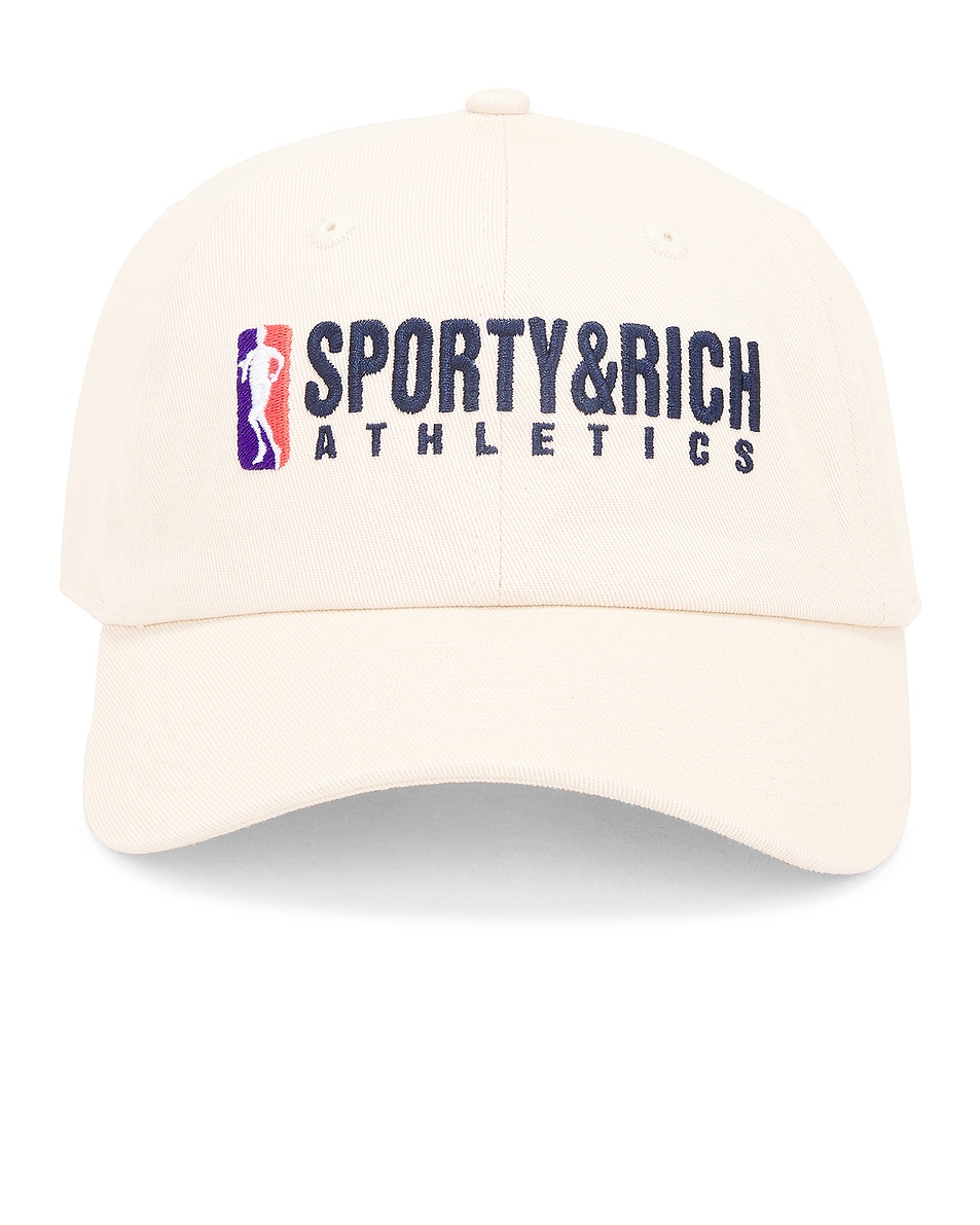 Image 1 of Sporty & Rich Team Logo Embroidered Hat in Cream