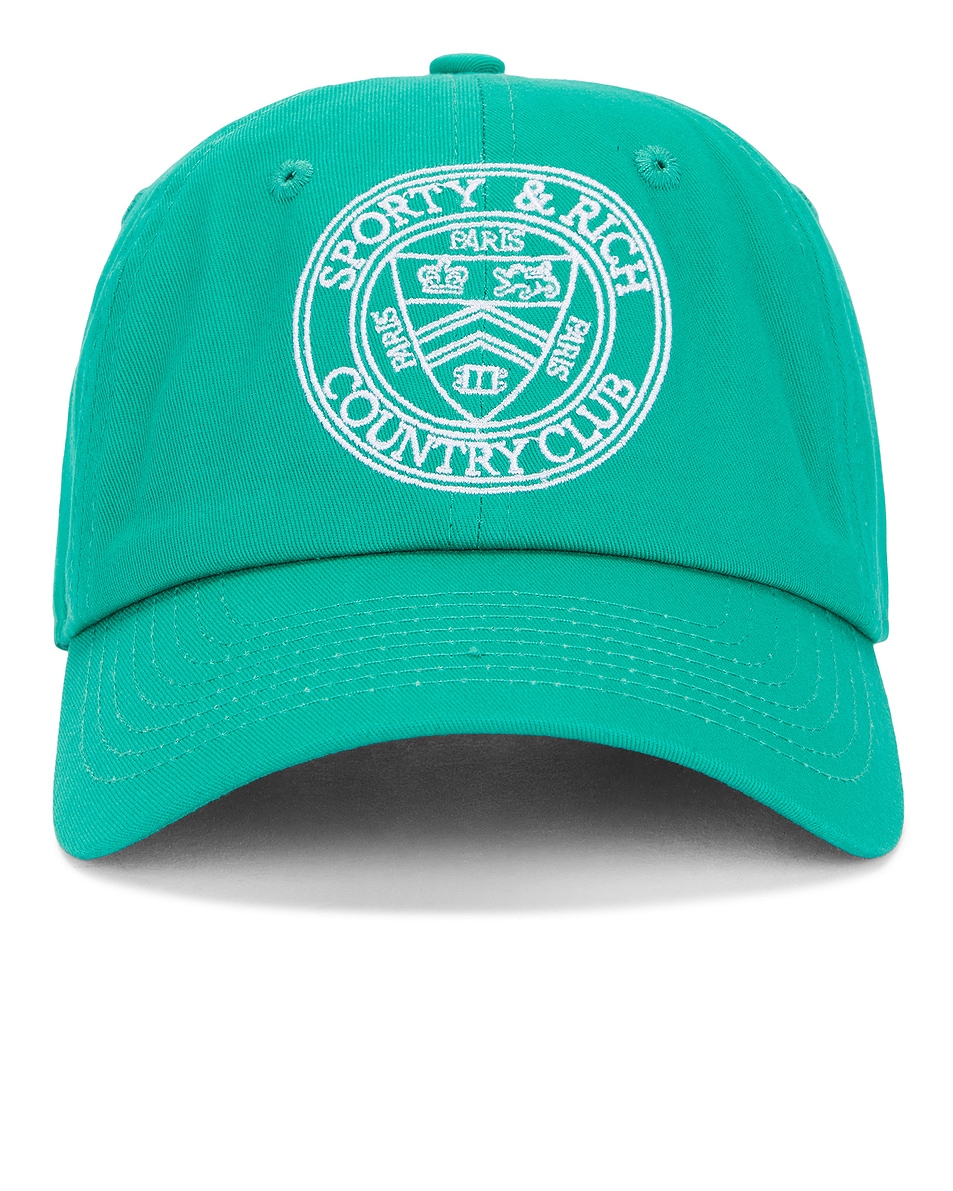 Image 1 of Sporty & Rich Connecticut Crest Embroidered Hat in Caribbean