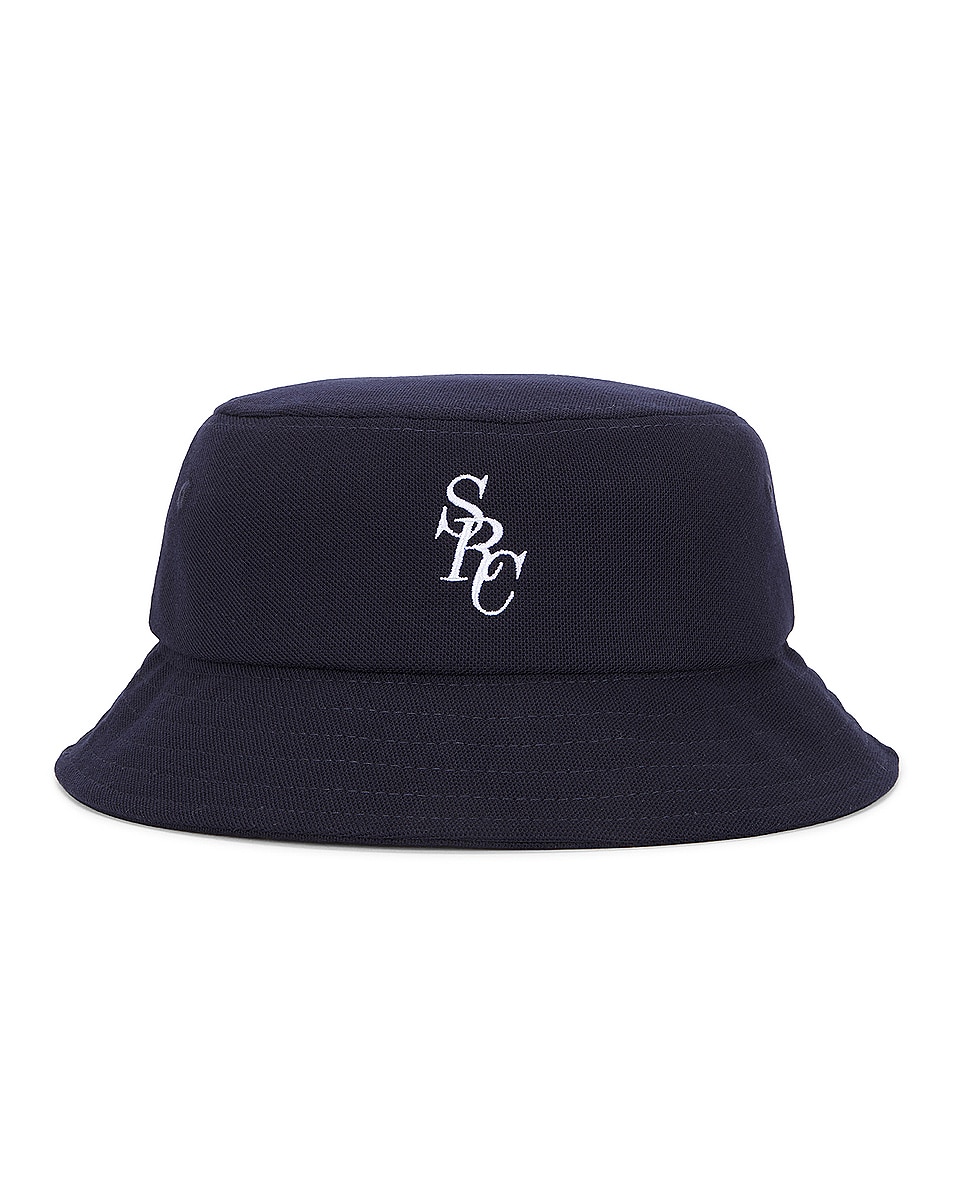Image 1 of Sporty & Rich Pique Bucket Hat in Navy
