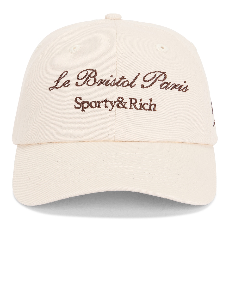 Image 1 of Sporty & Rich X Le Bristol Paris Faubourg Hat in Cream