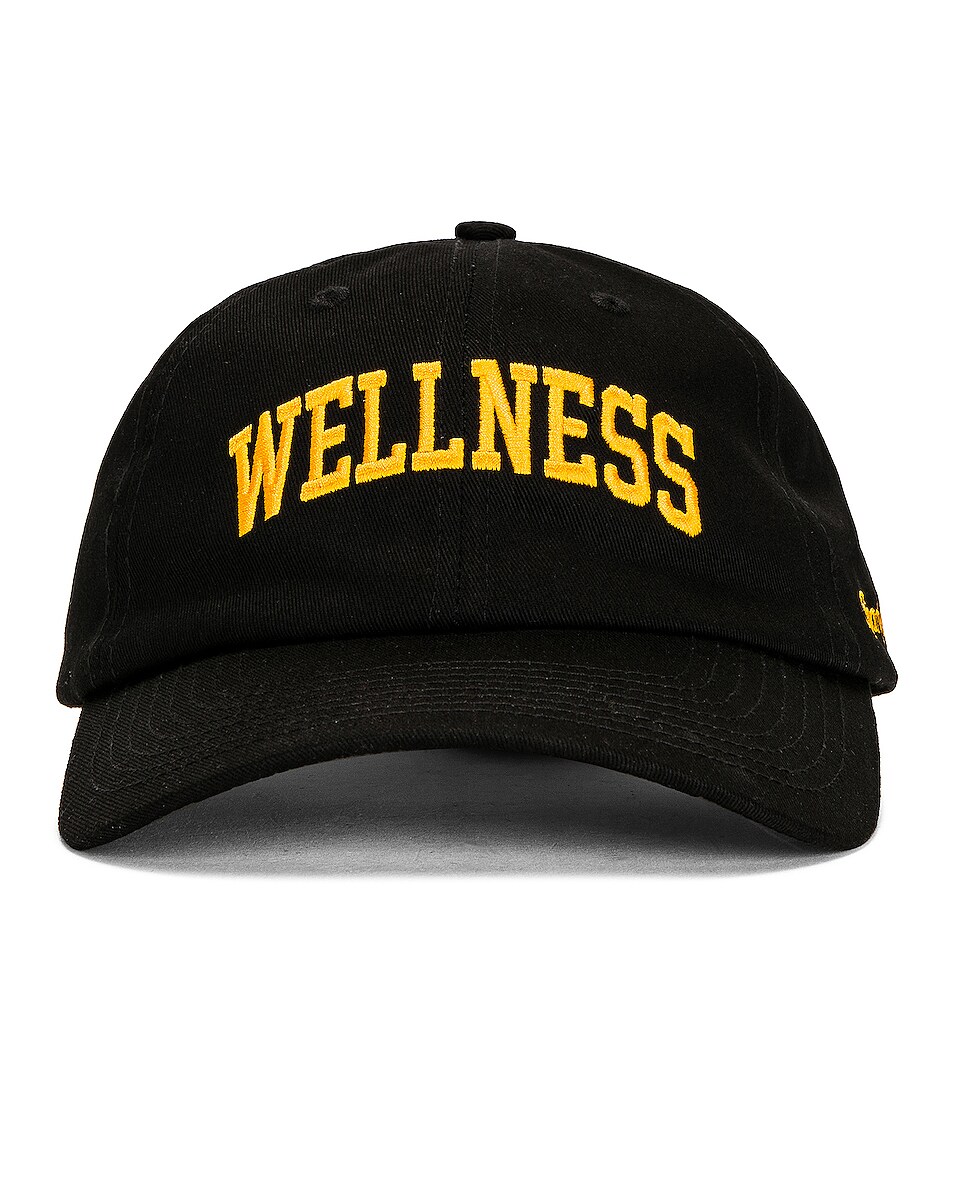 Image 1 of Sporty & Rich Wellness Ivy Hat in Black & Yellow