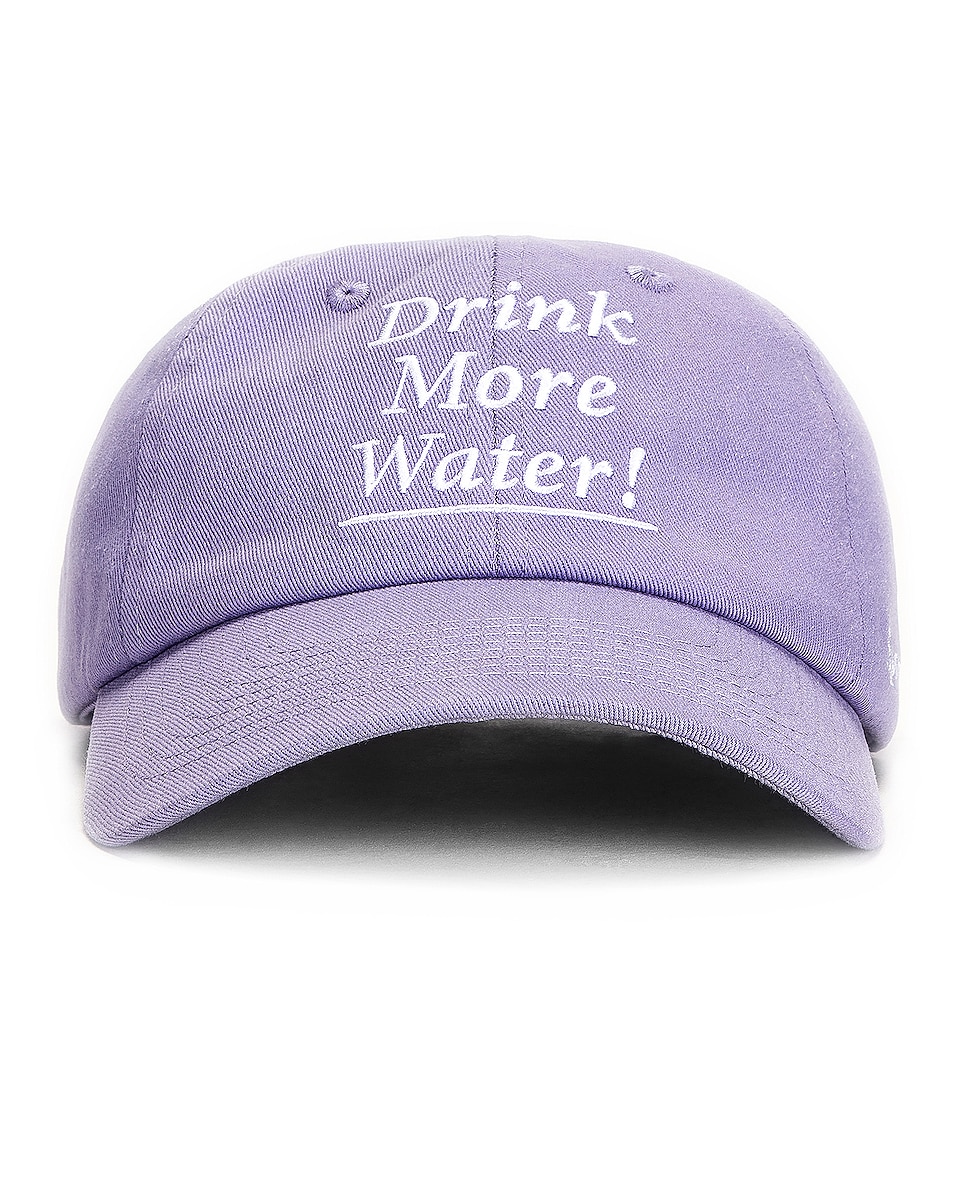 Image 1 of Sporty & Rich Drink More Water Hat in Periwinkle & White