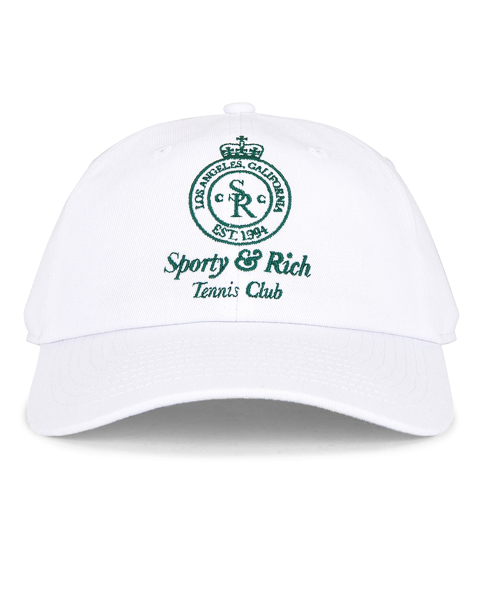 Image 1 of Sporty & Rich Crown Tennis Hat in White