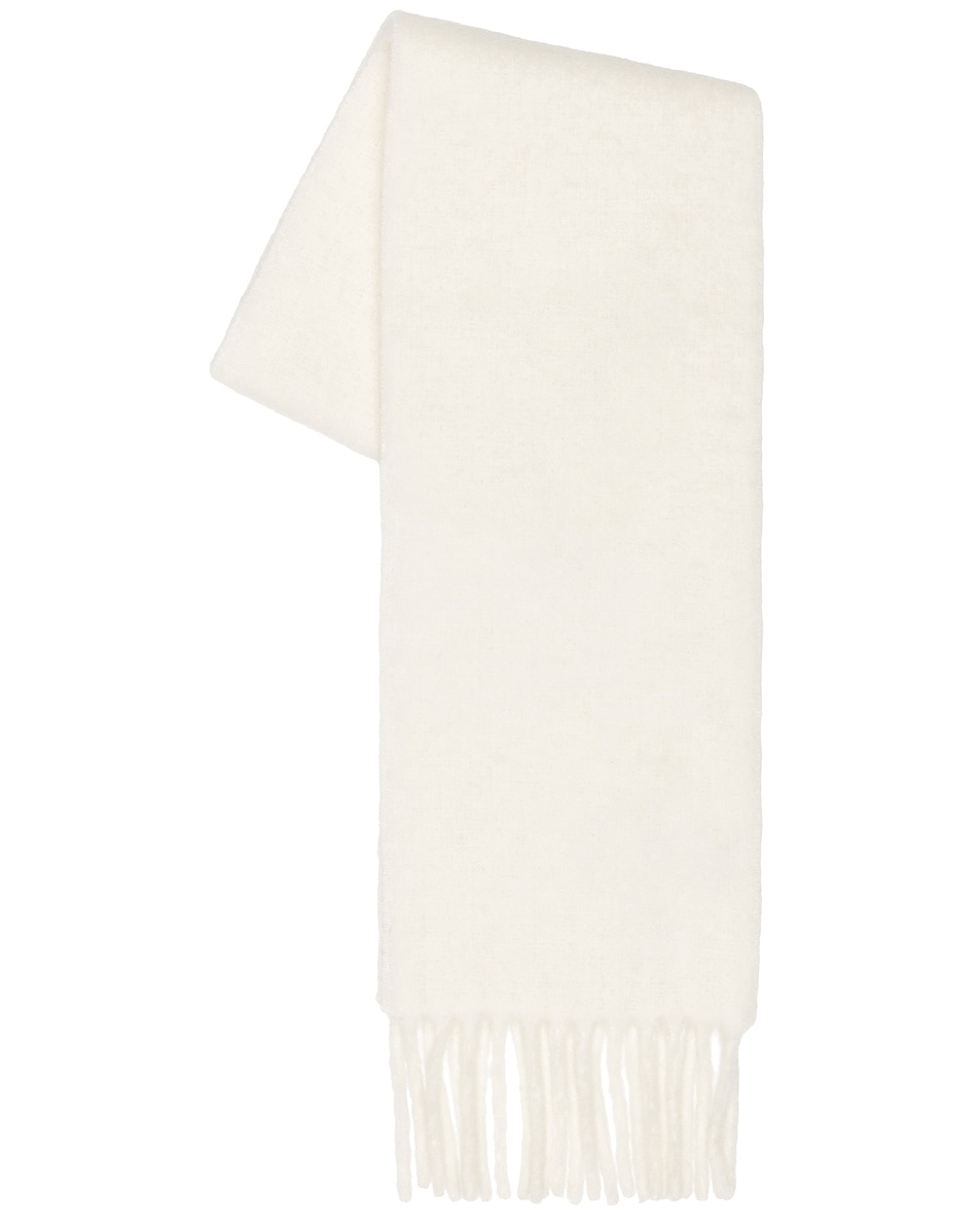 Image 1 of Sporty & Rich Signature Logo Fuzzy Scarf in Ecru