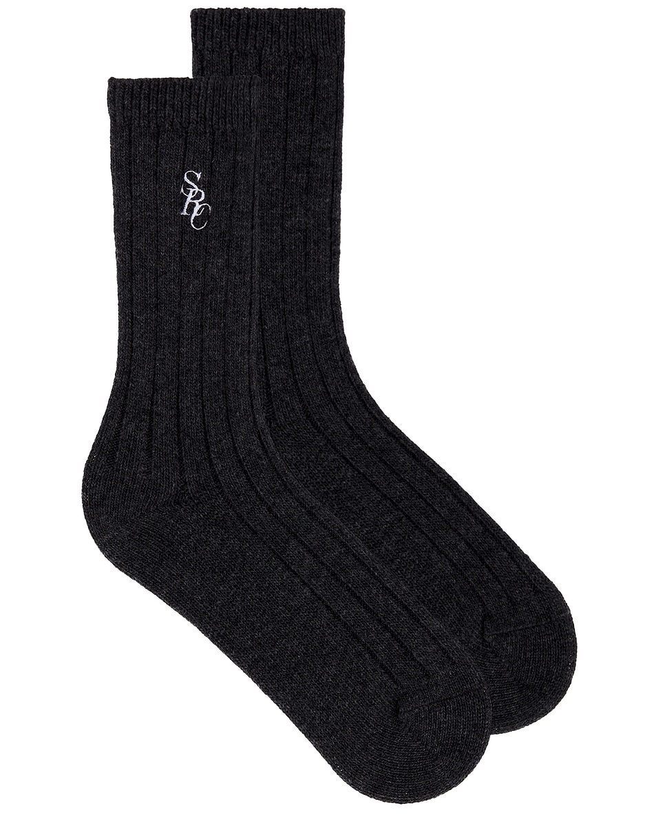 Image 1 of Sporty & Rich Cashmere Socks in Dark Grey