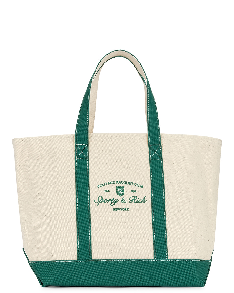 Image 1 of Sporty & Rich Syracuse Two Tone Tote Bag in Natural