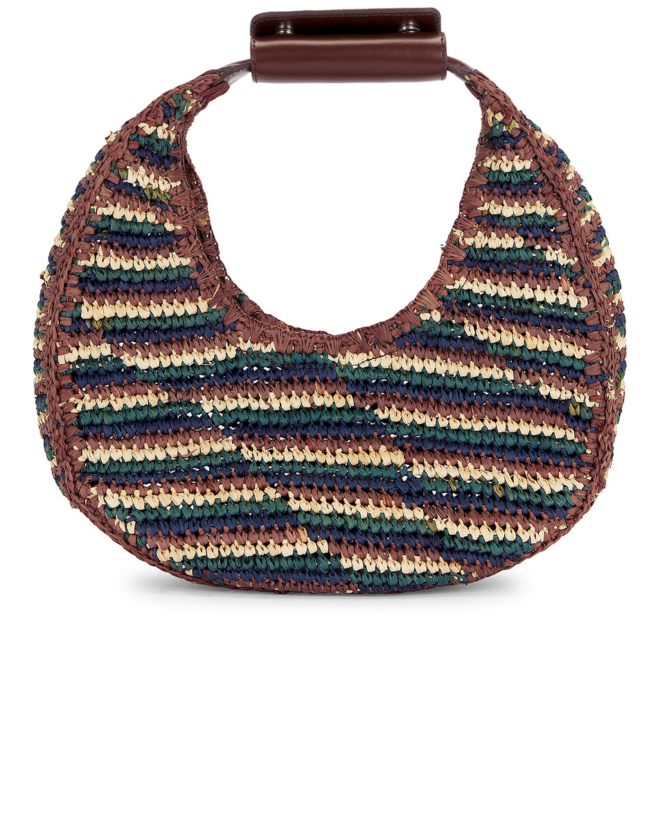 Image 1 of Staud Moon Raffia Tote Bag in Mixed Raffia