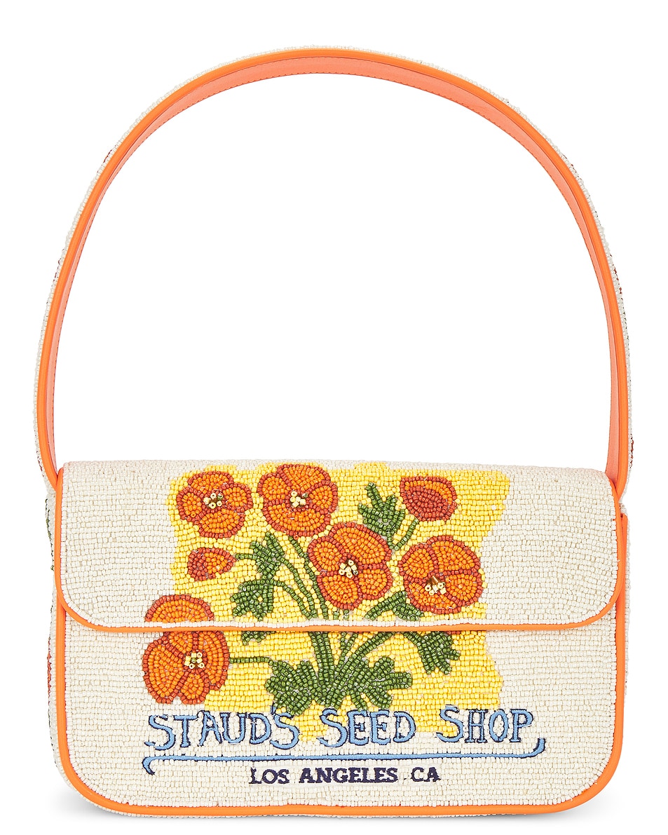 Image 1 of Staud Tommy Beaded Bag in California Poppy