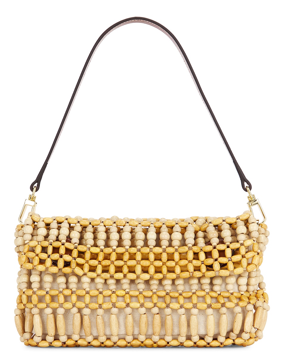 Image 1 of Staud Timmy Shoulder Bag in Natural Wood Beads