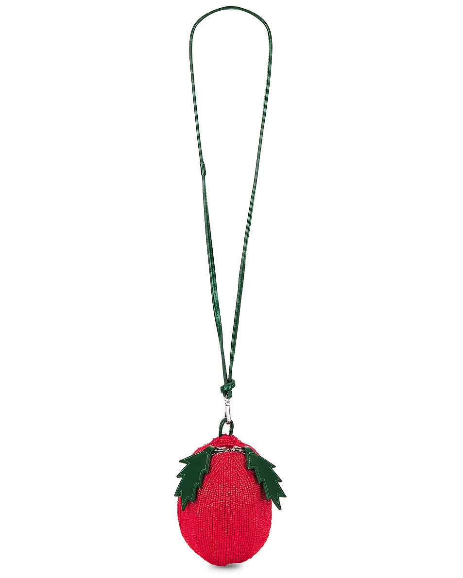 Image 1 of Staud Campari Beaded Bag in Tomato