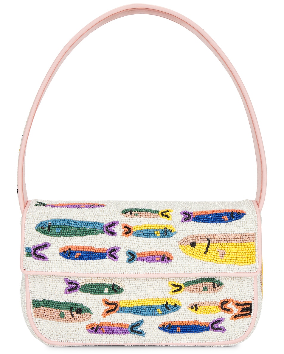 Image 1 of Staud Tommy Beaded Bag in Pop Sardines