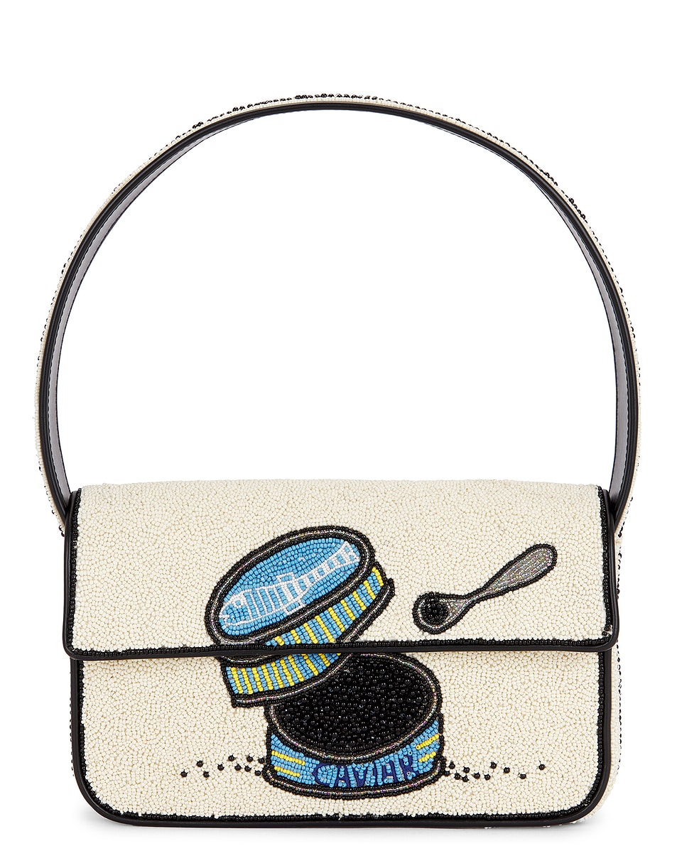 Image 1 of Staud Tommy Beaded Bag in Caviar Dreams