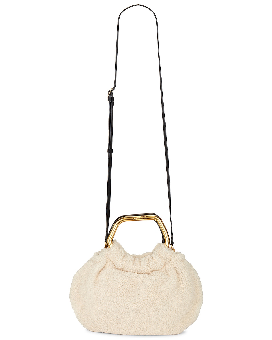 Image 1 of Staud Camille Shearling Bag in Cream