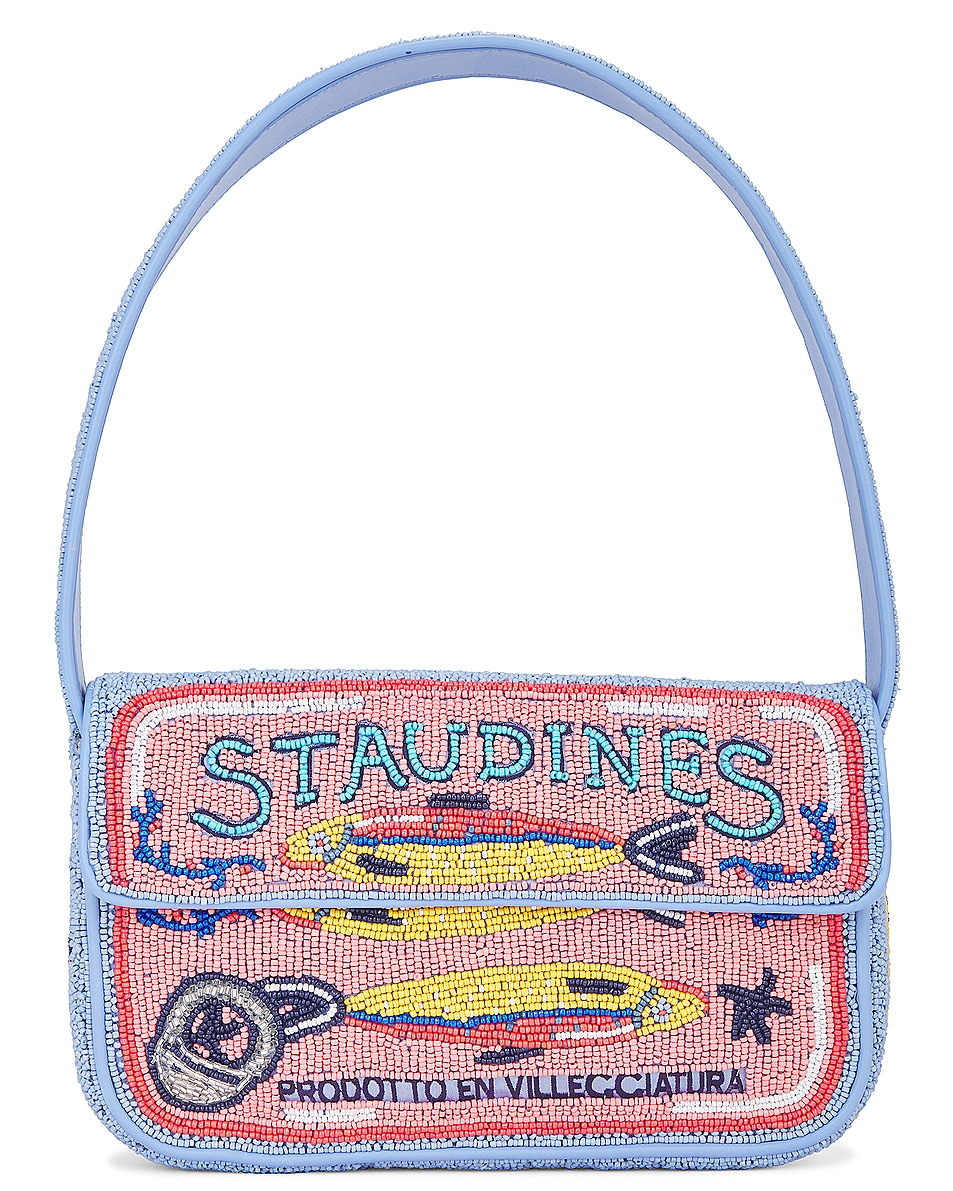 Image 1 of Staud Tommy Beaded Bag in Staudines Pink