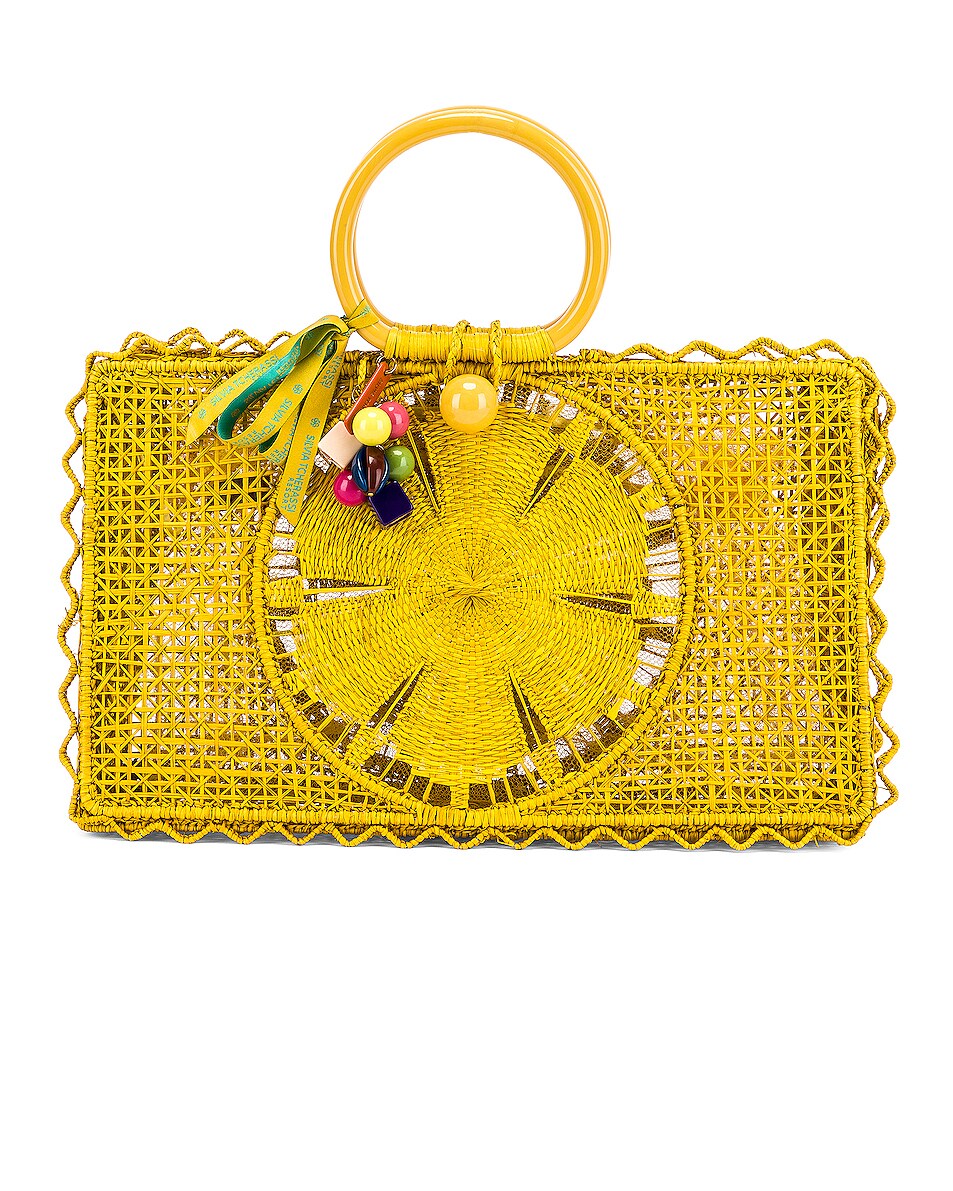 Silvia Tcherassi For Fwrd Riomar Keychain Bag In Yellow