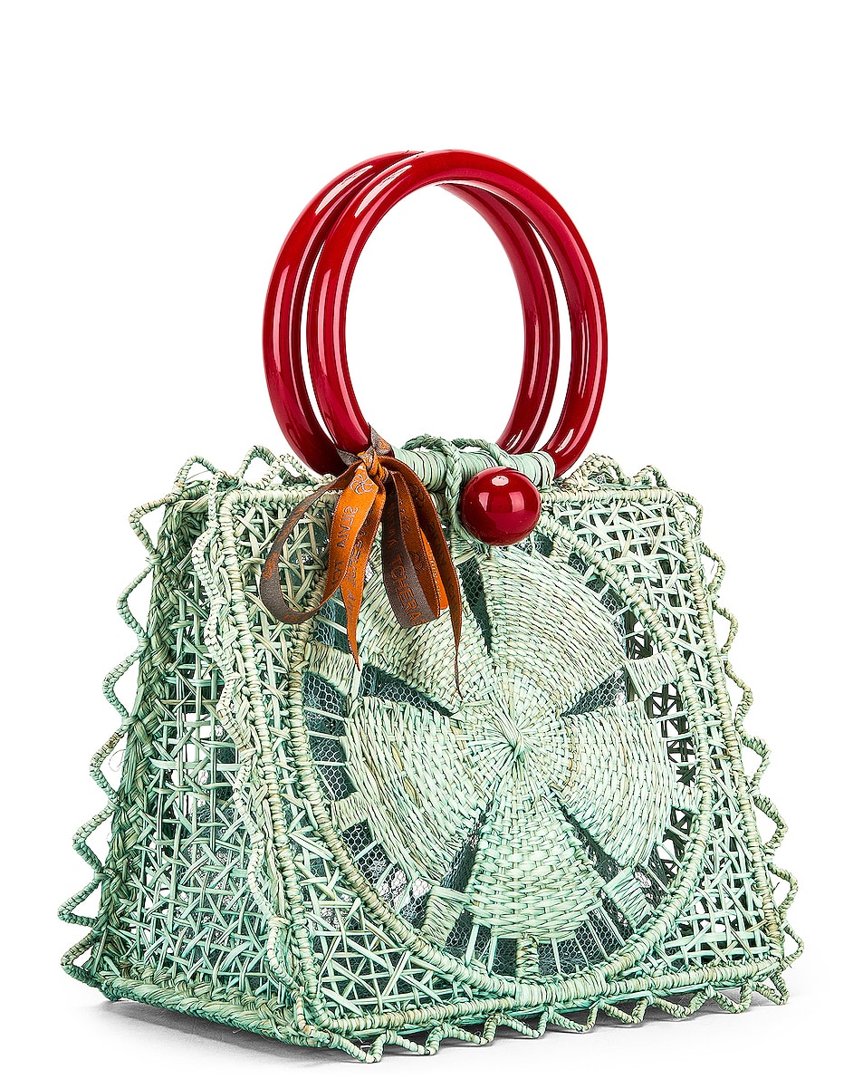 SILVIA TCHERASSI Camile Bag with Chain Strap in Aqua | FWRD