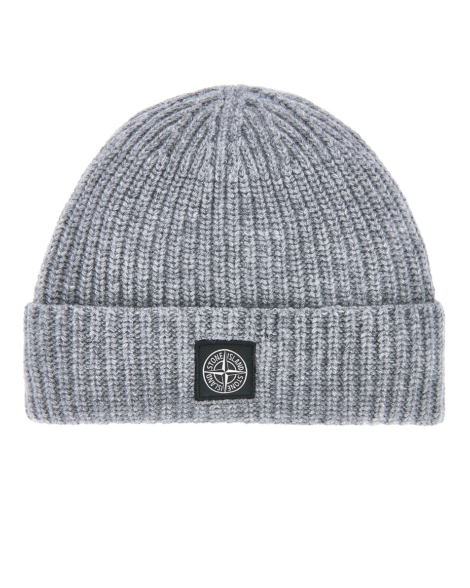 Image 1 of Stone Island Beanie in Cement Melange