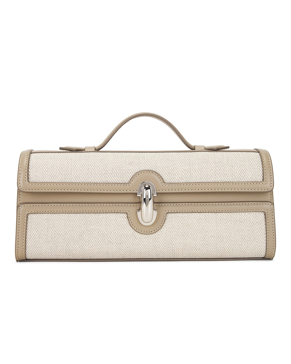 Image 1 of Savette Slim Symmetry Pochette Bag in Clay