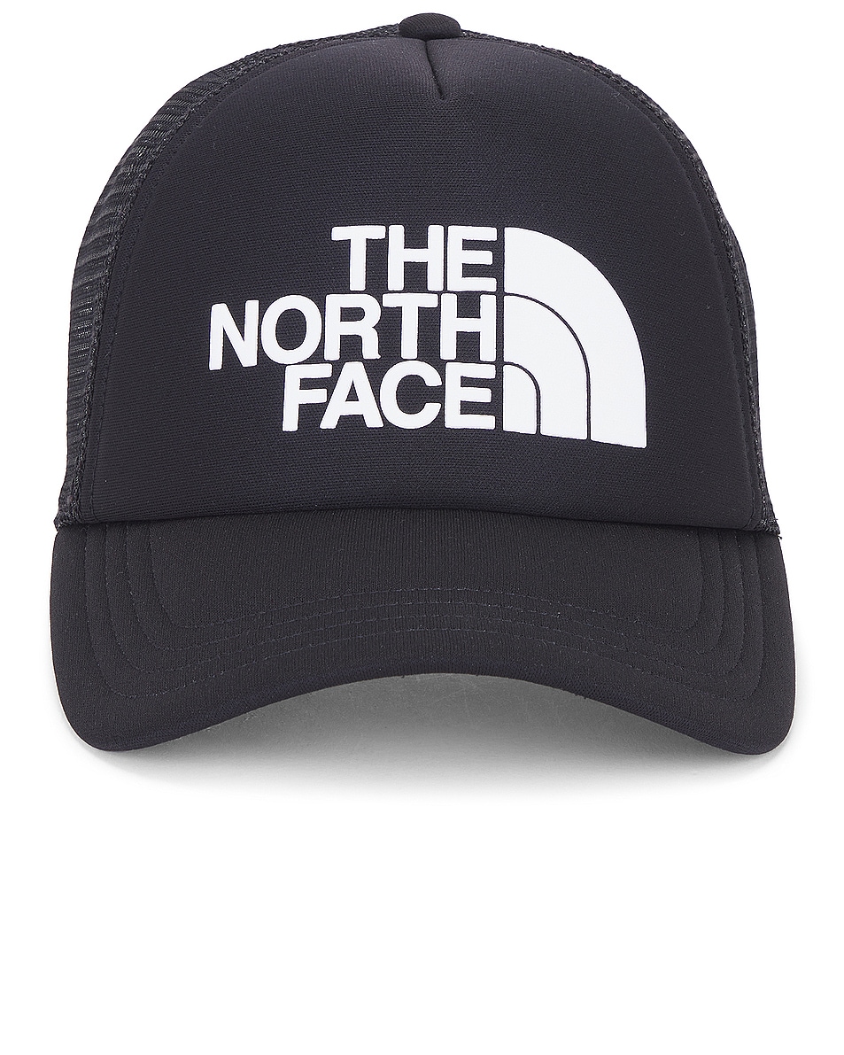Image 1 of The North Face Tnf Logo Trucker Hat in Tnf Black & Tnf White