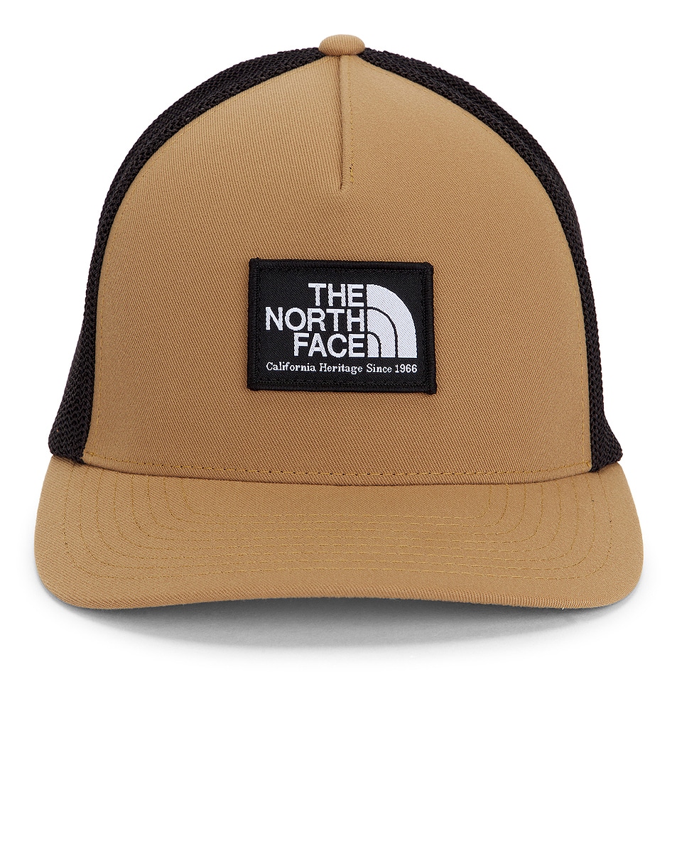 Image 1 of The North Face Keep It Patched Trucker Hat in Utility Brown & TNF Black