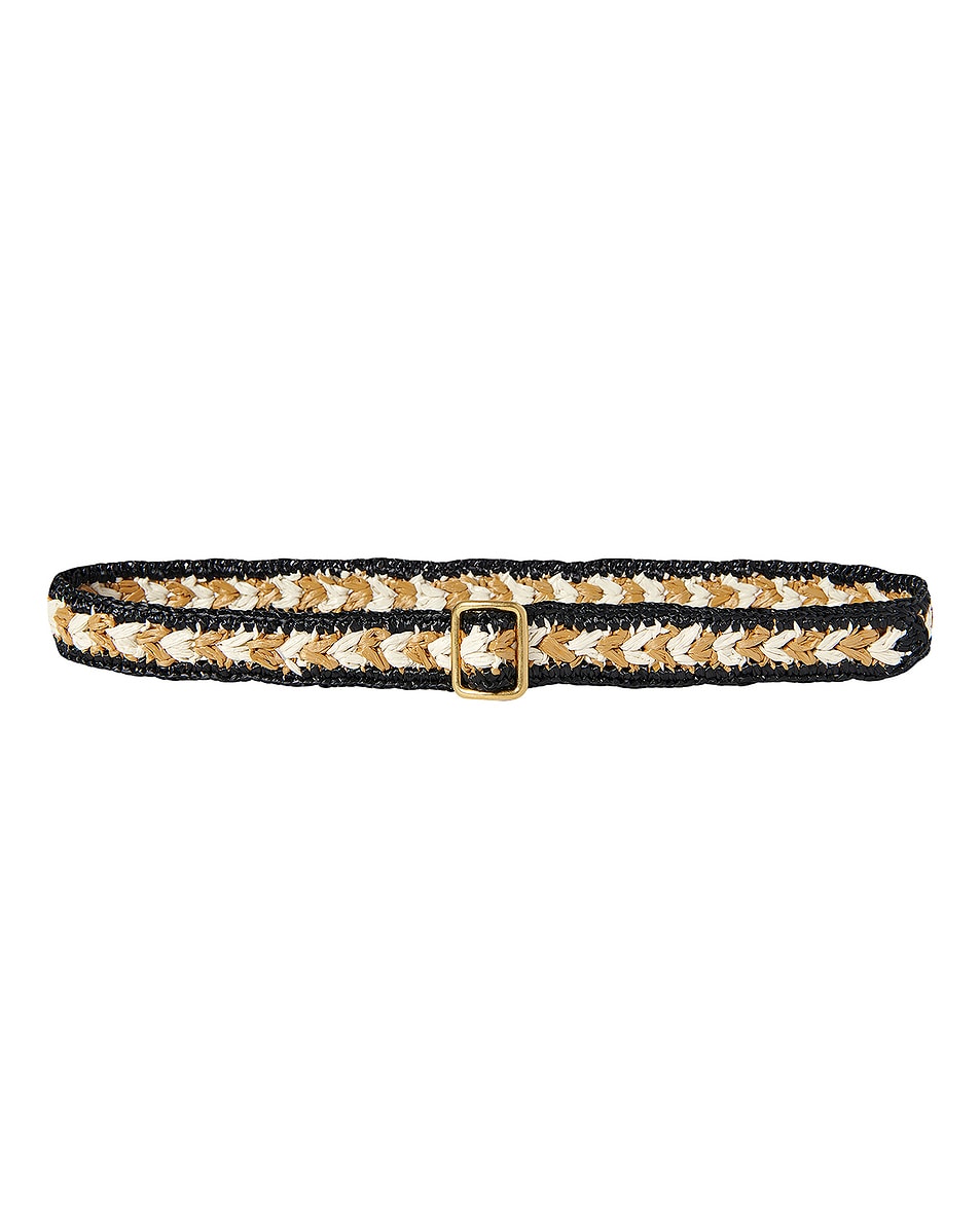 Image 1 of The Row Ana Belt in Black, Ivory, & Natural ANG