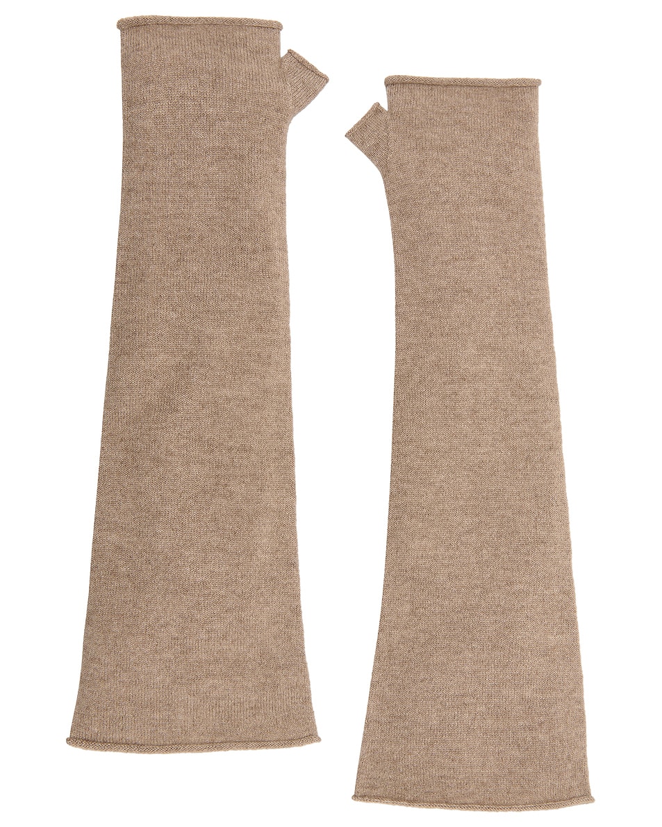 Image 1 of The Row Leina Arm Warmers in Taupe