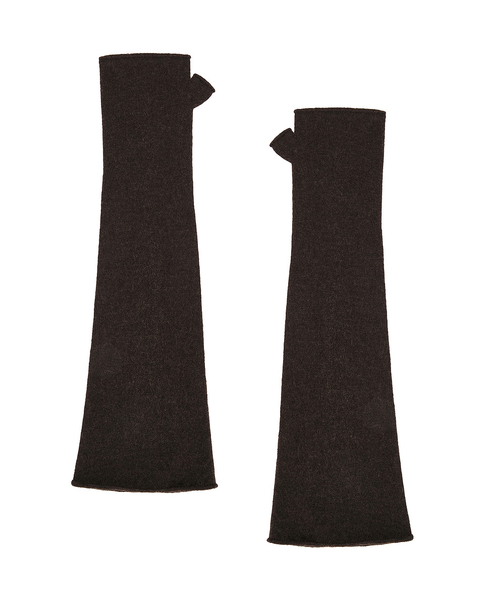 Image 1 of The Row Leina Arm Warmers in Brown Melange