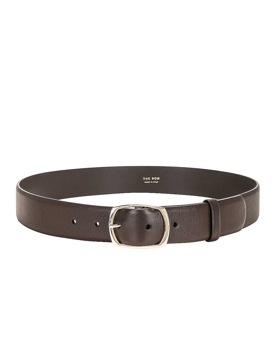 Image 1 of The Row Oval Belt in Dark Brown LG