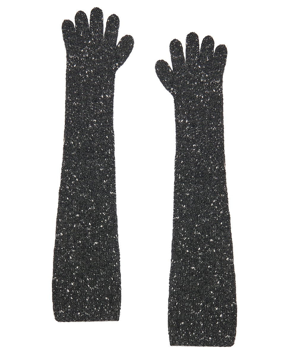Image 1 of The Row Merano Gloves in Charcoal Melange