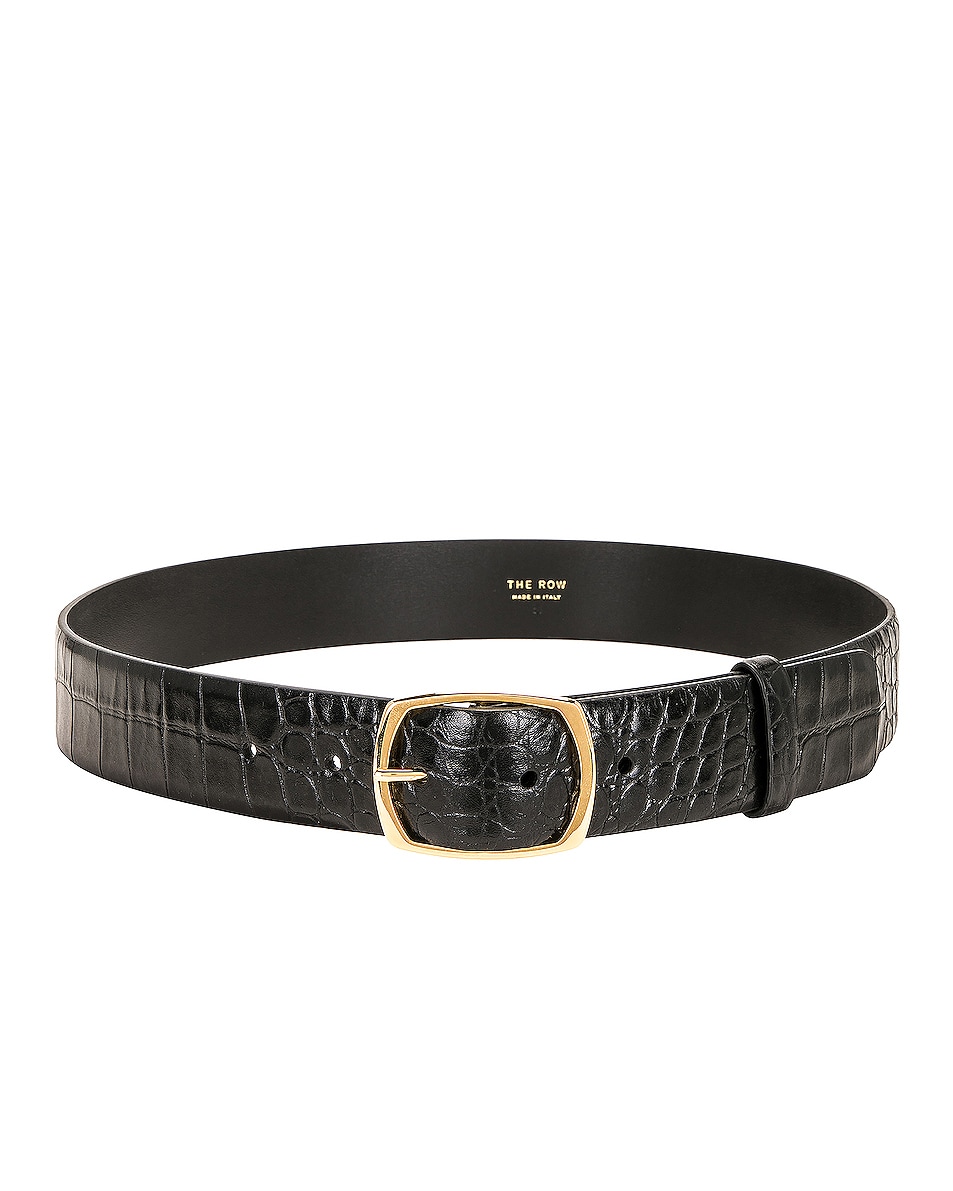 Image 1 of The Row Oval Belt in Black SHG