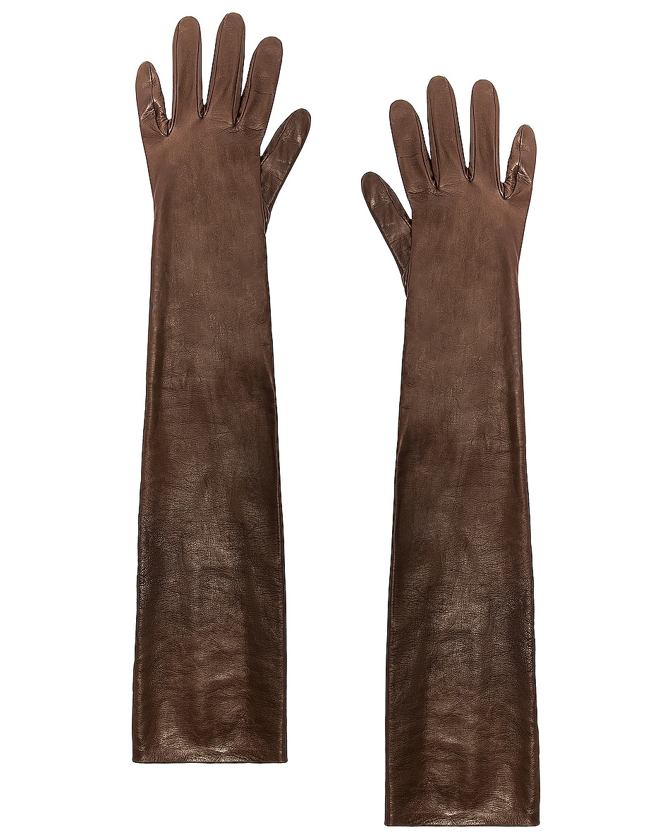 Image 1 of The Row Simon Gloves in Brown