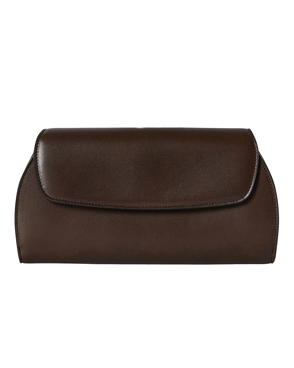 Image 1 of The Row Curved Clutch in Dark Brown ANS