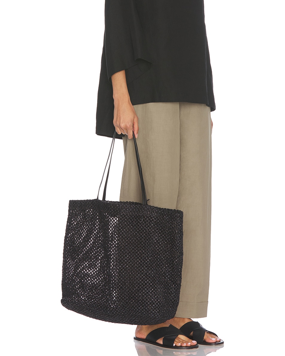 The Row Barn Raffia Tote Bag in Black ANS | FWRD