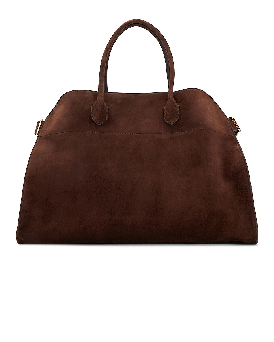 The Row Soft Margaux 17 Top Handle Bag in Mocha SHG | FWRD