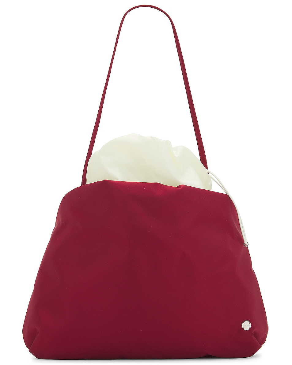 Image 1 of The Row XL Bourse Clutch in Dark Cherry & Ivory PLD