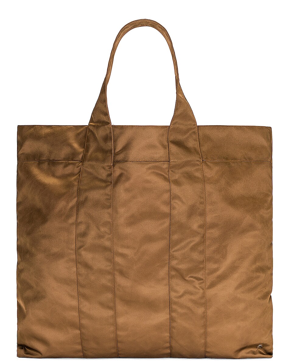 Image 1 of The Row Nylon Shopper Bag in Coffee & Orange