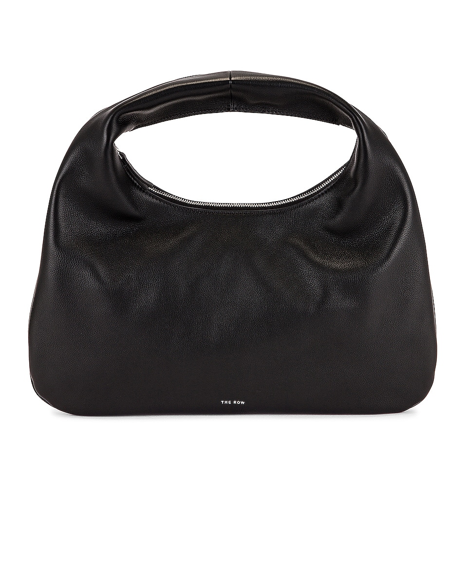 Image 1 of The Row Small Everyday Grain Leather Shoulder Bag in Black