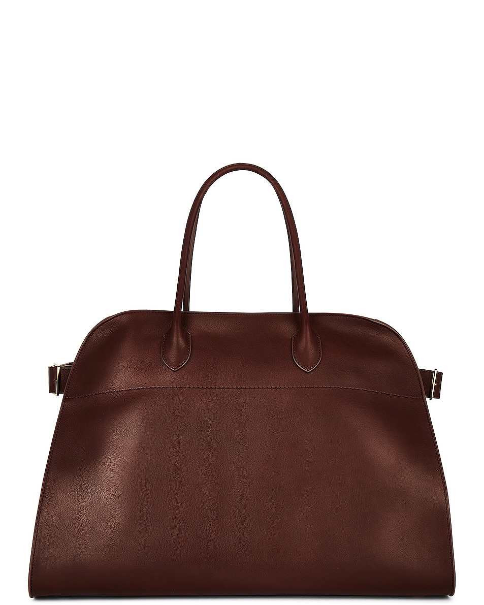 The Row Soft Margaux 17 Top Handle Bag in Burgundy | FWRD