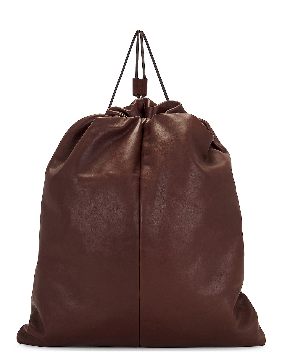 Image 1 of The Row Puffy Backpack in Chocolate PLD
