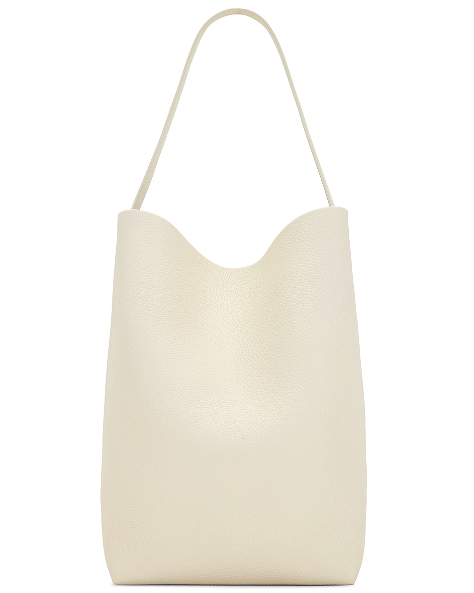 Image 1 of The Row North South Park Leather Tote Bag in Ivory