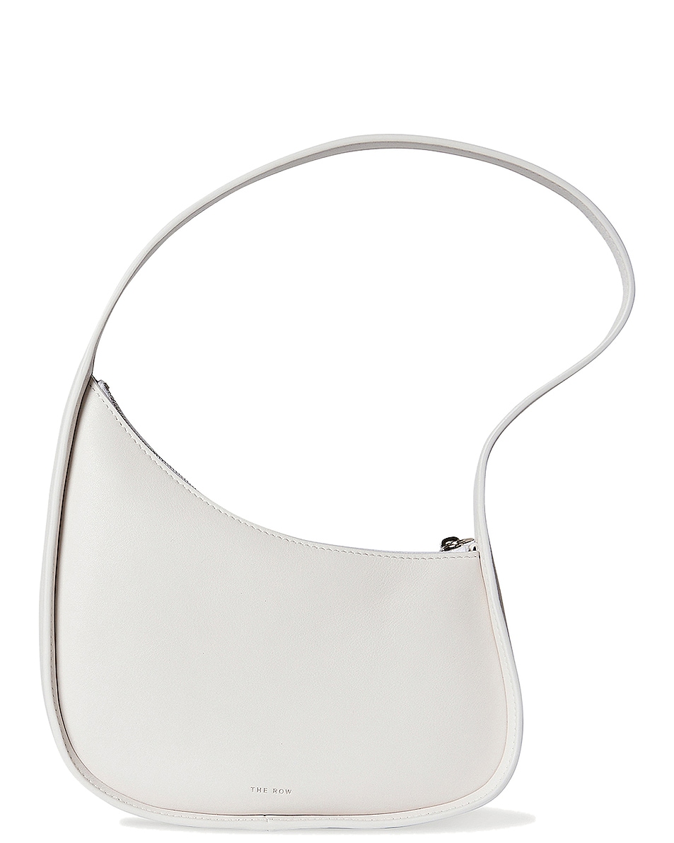 Image 1 of The Row Leather Half Moon Bag in Ivory