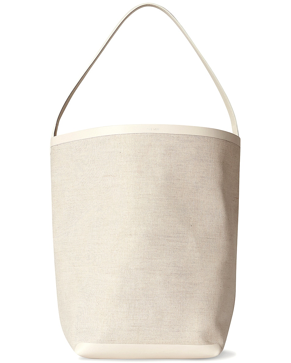 Image 1 of The Row N/S Canvas and Leather Park Tote in Natural & Ivory