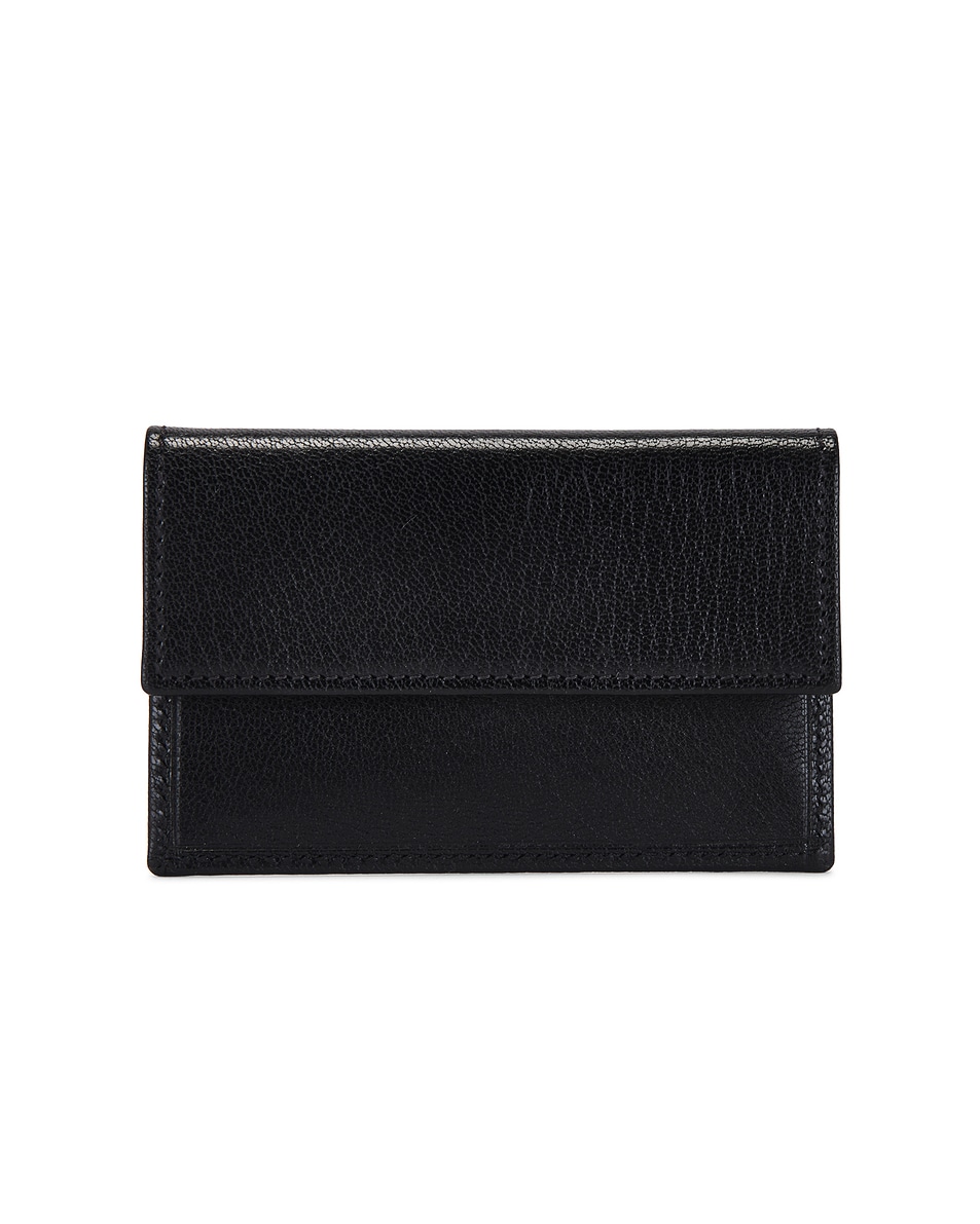 Image 1 of The Row Two Card Case Wallet in Black SHG