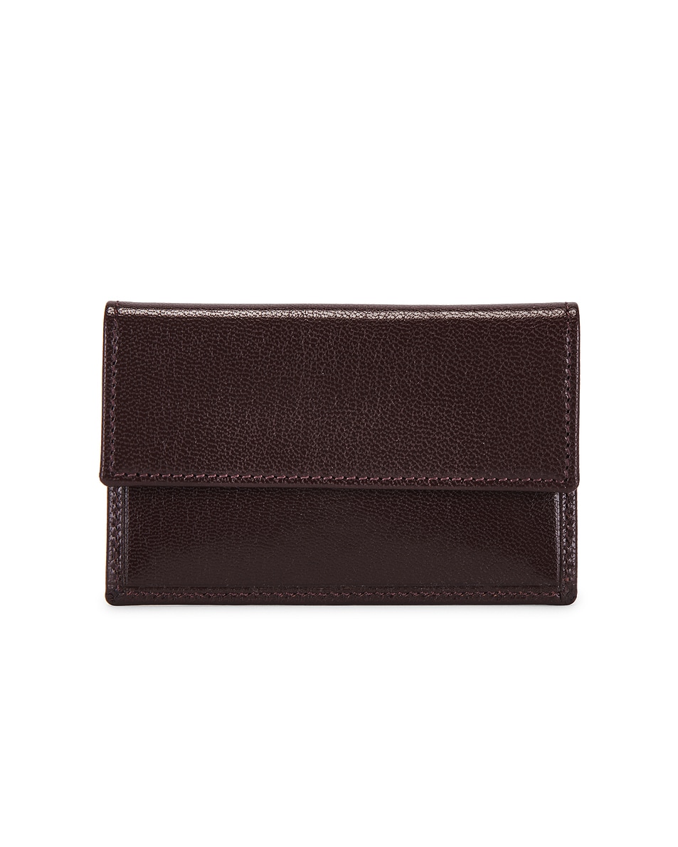 Image 1 of The Row Two Card Case Wallet in Coffee PLD