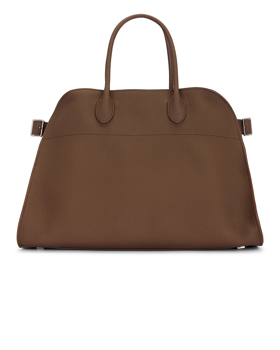 The Row Soft Margaux 15 Bag in Dark Olive PLD | FWRD