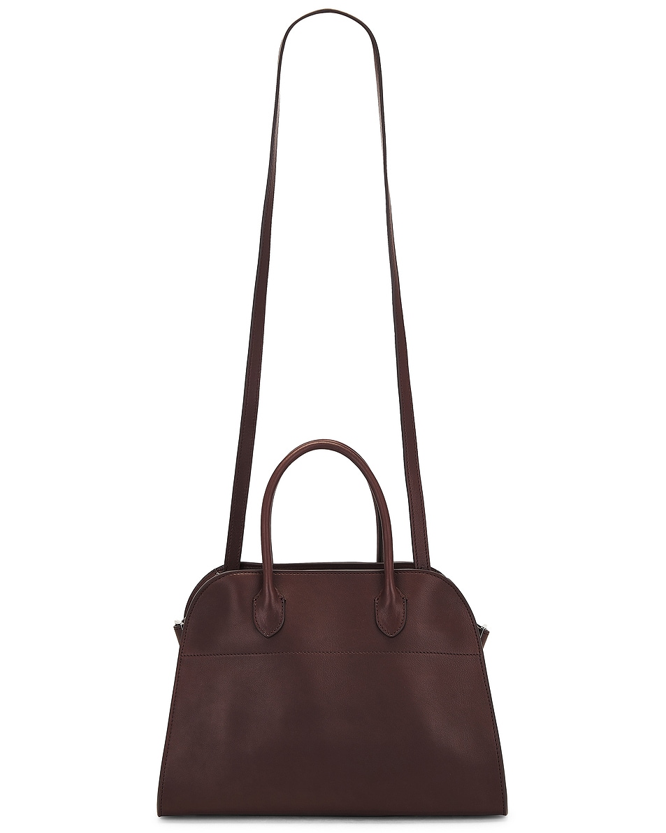 Image 1 of The Row Soft Margaux 12 Saddle Leather Bag in Dark Brown PLD